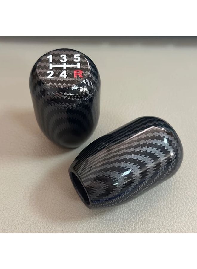 Carbon Color 5 Speed Manual Transmission Aluminum Gear Shift Knob Sporty Ergonomic Design - Image 3